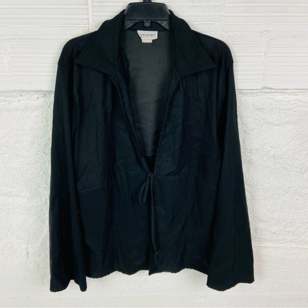 Cleveland street Y2K black tie front flare sleeve shirt size 1X